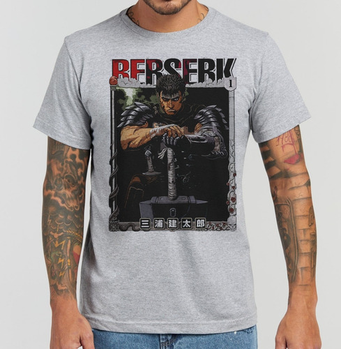 Camiseta Camisa Berserk Guts Anime Mangá Filme Nerd Geek